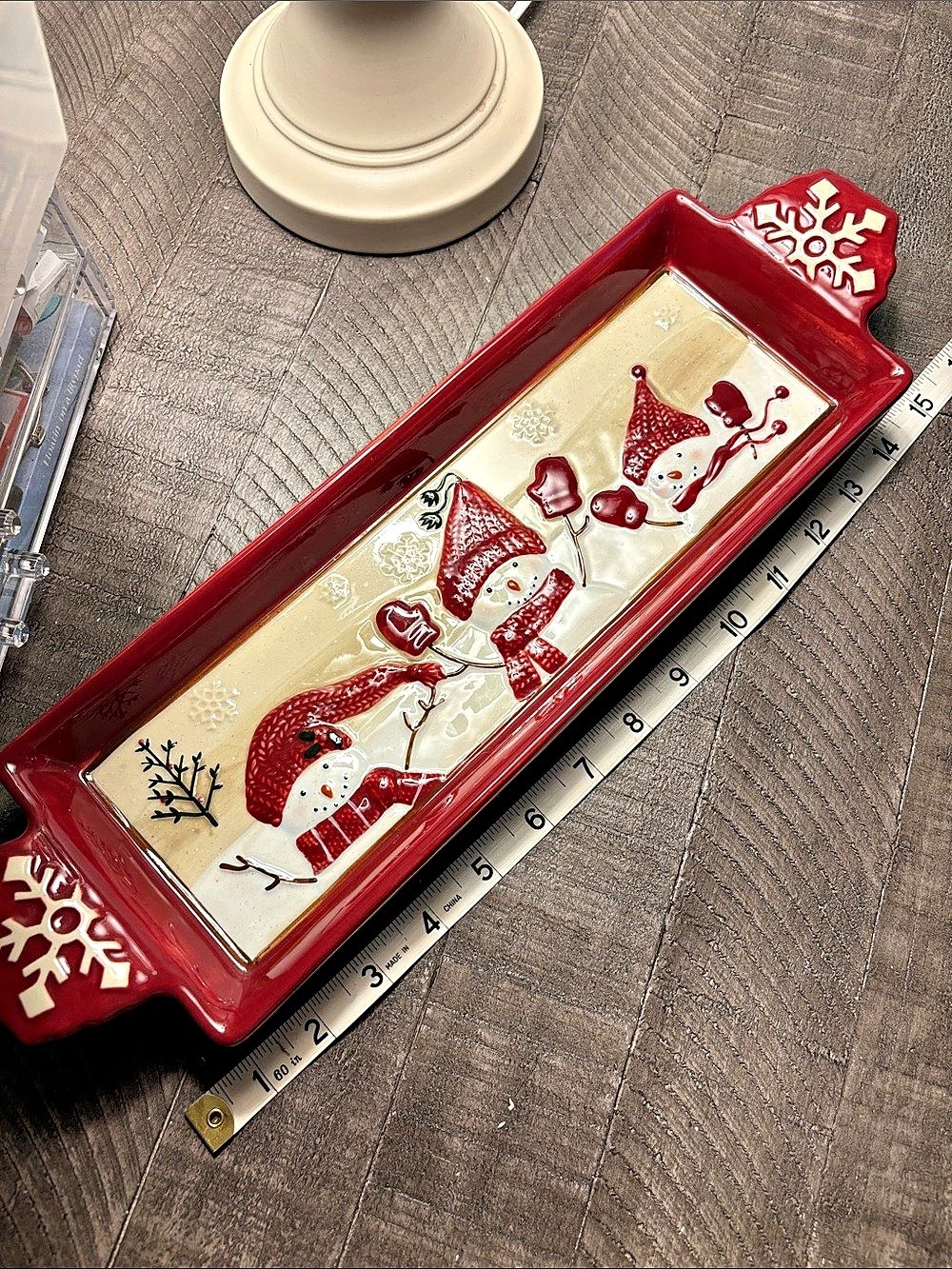 Classic Winter St. Nicholas Square Winter Wishes Christmas Snowman Serveware
